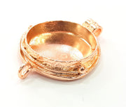 Rose Gold Pendant Blank Base Setting Necklace Blank Mountings Rose Gold Plated Brass (25 mm Blank ) G6437