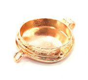 Rose Gold Pendant Blank Base Setting Necklace Blank Mountings Rose Gold Plated Brass (25 mm Blank ) G6437