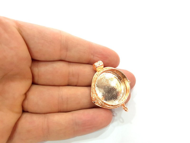 Rose Gold Pendant Blank Base Setting Necklace Blank Mountings Rose Gold Plated Brass (25 mm Blank ) G6437