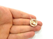 Rose Gold Pendant Blank Base Setting Necklace Blank Mountings Rose Gold Plated Brass (10 mm Blank ) G6439