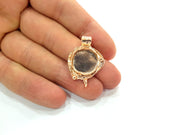 Rose Gold Pendant Blank Base Setting Necklace Blank Mountings Rose Gold Plated Brass (18 mm Blank ) G6440