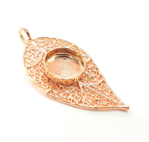 Rose Gold Pendant Blank Base Setting Necklace Blank Mountings Rose Gold Plated Brass (16 mm Blank ) G6448