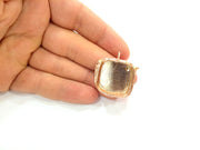 Rose Gold Pendant Blank Base Setting Necklace Blank Mountings Rose Gold Plated Brass (22 mm Square Blank ) G6449