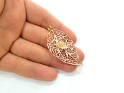 Rose Gold Pendant Blank Base Setting Necklace Blank Mountings Rose Gold Plated Brass (10 mm Blank ) G6450