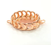 Rose Gold Pendant Blank Base Setting Necklace Blank Mountings Rose Gold Plated Brass (18x13 mm Blank ) G6453