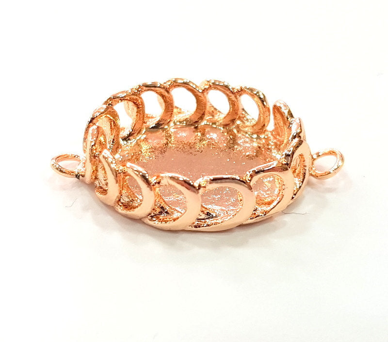 Rose Gold Pendant Blank Base Setting Necklace Blank Mountings Rose Gold Plated Brass (18x13 mm Blank ) G6453