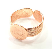 Rose Gold Ring Blank Base Bezel Settings Cabochon Base Mountings Adjustable (10 mm blank) G6464