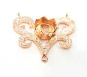 Rose Gold Pendant Blank Base Setting Necklace Blank Mountings Rose Gold Plated Brass (10 mm Blank ) G6466