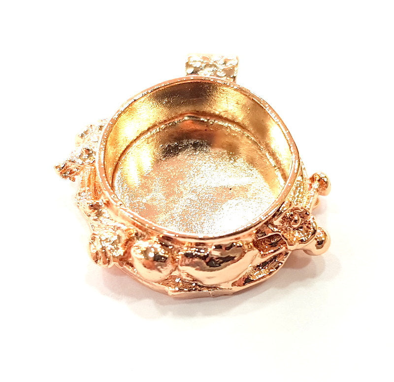 Rose Gold Pendant Blank Base Setting Necklace Blank Mountings Rose Gold Plated Brass (20 mm Blank ) G6474