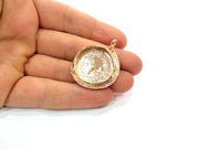 Rose Gold Pendant Blank Base Setting Necklace Blank Mountings Rose Gold Plated Brass (25 mm Blank ) G6477