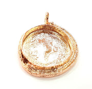 Rose Gold Pendant Blank Base Setting Necklace Blank Mountings Rose Gold Plated Brass (25 mm Blank ) G6477
