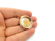 Rose Gold Pendant Blank Base Setting Necklace Blank Mountings Rose Gold Plated Brass (25 mm Blank ) G6477