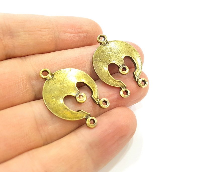 4 Antique Bronze Pendant Connector (31x22mm) G7142