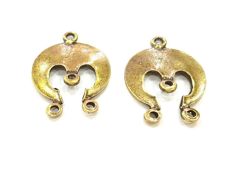 4 Antique Bronze Pendant Connector (31x22mm) G7142