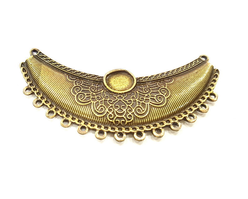 Inlaid Collar Pendant Antique Bronze Pendant Antique Bronze Medallion Pendant (83x30mm) G7148