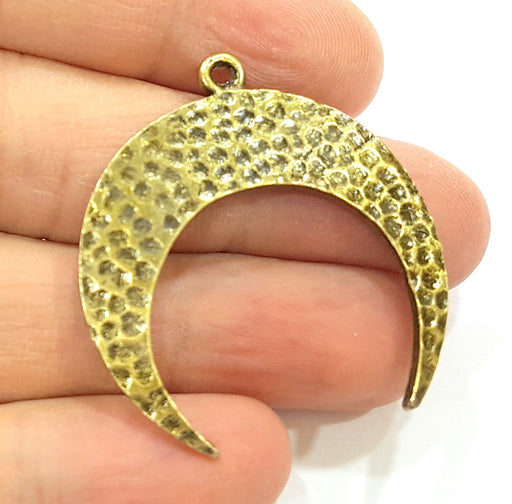 2 Crescent Charms Moon Charms Antique Bronze Charms (40x38mm) G9233