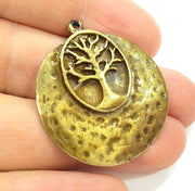 2 Antique Bronze Pendant Antique Bronze Tree Pendant (33mm) G7156