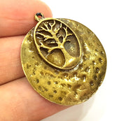 2 Antique Bronze Pendant Antique Bronze Tree Pendant (33mm) G7156
