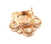 Rose Gold Pendant Blank Base Setting Necklace Blank Mountings Rose Gold Plated Brass (10 mm Blank ) G6486