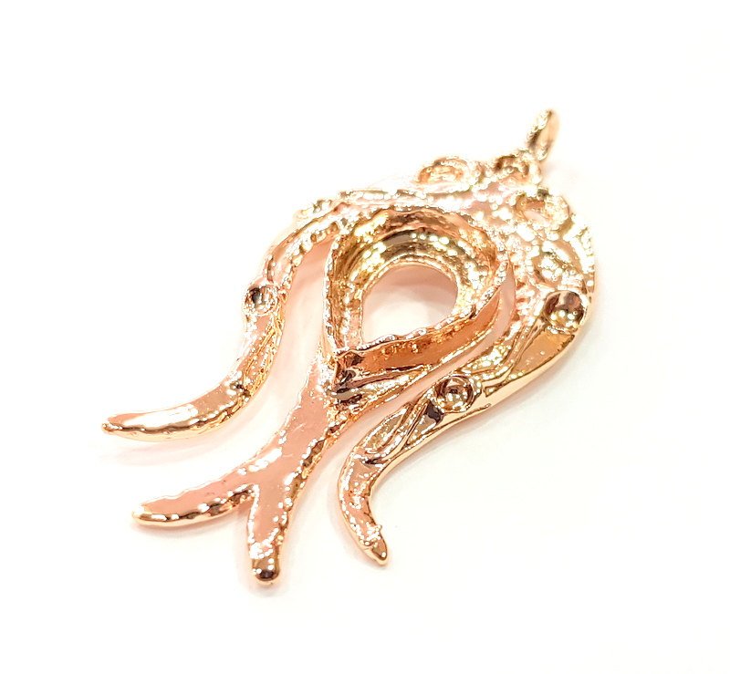 Rose Gold Pendant Blank Base Setting Necklace Blank Mountings Rose Gold Plated Brass (15x10 mm Drop Blank ) G6487