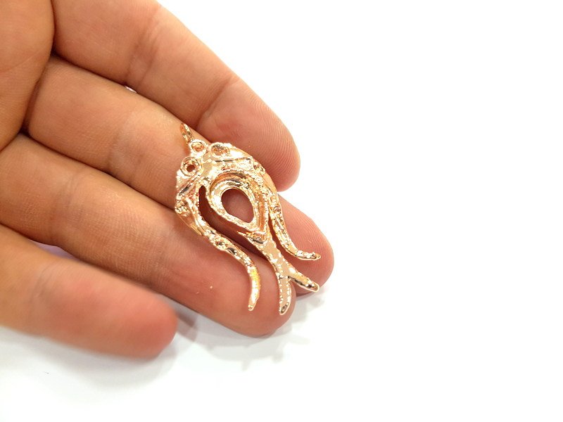 Rose Gold Pendant Blank Base Setting Necklace Blank Mountings Rose Gold Plated Brass (15x10 mm Drop Blank ) G6487