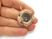 Rose Gold Pendant Blank Base Setting Necklace Blank Mountings Rose Gold Plated Brass (20 mm Blank ) G6492