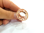 Rose Gold Ring Blank Base Bezel Settings Cabochon Base Mountings Adjustable (18x13 mm blank) G6495