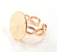 Rose Gold Ring Blank Base Bezel Settings Cabochon Base Mountings Adjustable (15 mm blank) G6499