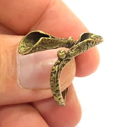 Antique Bronze Ring Blank Base Bezel Settings Cabochon Base Mountings Adjustable  (5mm blank ) Antique Bronze Plated Brass G6504