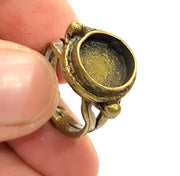 Antique Bronze Ring Blank Base Bezel Settings Cabochon Base Mountings Adjustable  (10mm blank ) Antique Bronze Plated Brass G6505