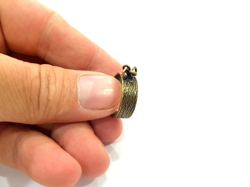 Antique Bronze Ring Blank Base Bezel Settings Cabochon Base Mountings Adjustable , Antique Bronze Plated Brass G6506