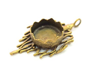 Antique Bronze Pendant Blank Base Setting Necklace Blank Mountings Antique Bronze Brass (15mm blank)  G6511