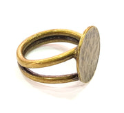 Antique Bronze Ring Blank Base Bezel Settings Cabochon Base Mountings Adjustable  (15mm blank ) Antique Bronze Plated Brass G6513