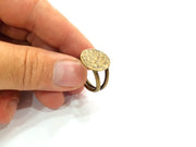 Antique Bronze Ring Blank Base Bezel Settings Cabochon Base Mountings Adjustable  (15mm blank ) Antique Bronze Plated Brass G6513