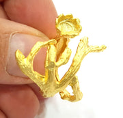 Gold Ring Blank Ring Settings Ring Bezel Base Cabochon Mountings Adjustable  (8mm blank ) Gold Plated Brass G6518