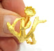 Gold Ring Blank Ring Settings Ring Bezel Base Cabochon Mountings Adjustable  (8mm blank ) Gold Plated Brass G6518