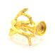 Gold Ring Blank Ring Settings Ring Bezel Base Cabochon Mountings Adjustable  (10mm blank ) Gold Plated Brass G6519
