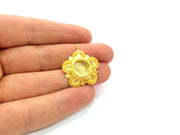 Gold Pendant Blank Base Setting Necklace Blank Mountings Gold Plated Brass (10 mm blank) G6530