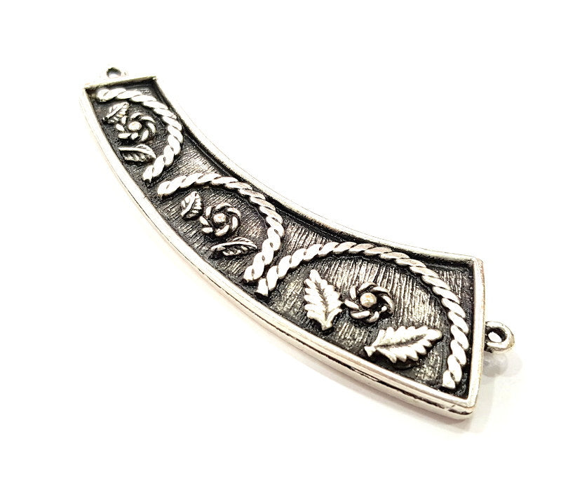 Silver Pendant Oxidized Silver Tribal Pendants Antique Silver Plated Pendants (67x20mm) G6832