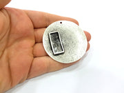 Silver Pendant Oxidized Silver Tribal Pendants Antique Silver Plated Pendants (58mm)  G6547