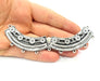 Large Silver Pendant Antique Silver Plated Pendants (120x20mm)  G6552