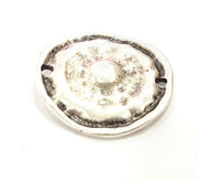 2 Silver Connector Oxidized Silver Pendants Antique Silver Plated Pendants (30mm)  G6555