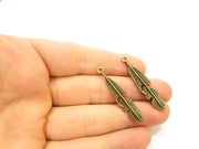 10 Antique Bronze Feather Charm (42x8mm) G7165