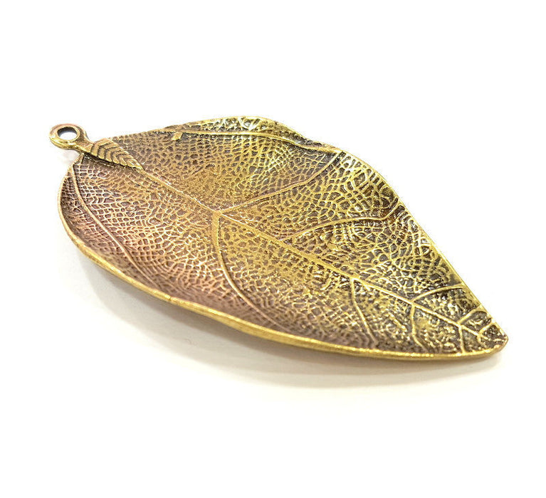 Antique Bronze Pendant Antique Bronze Leaf Pendant (69x39mm) G7167