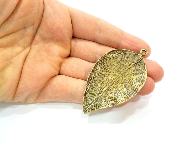 Antique Bronze Pendant Antique Bronze Leaf Pendant (69x39mm) G7167