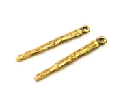 8 Antique Bronze Pendant Charms (40x4mm) G7177