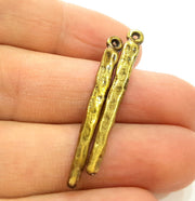 8 Antique Bronze Pendant Charms (40x4mm) G7177