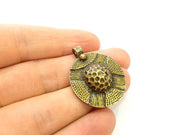 2 Antique Bronze Pendant Antique Bronze Medallion Pendant (29mm) G7182