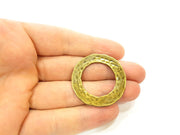 2 Antique Bronze Pendant Antique Bronze Circle Round Pendant  (38mm) G7187
