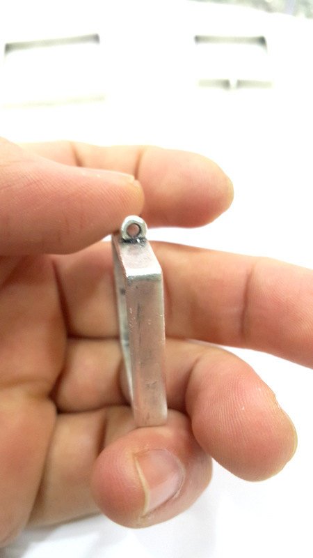 Silver Pendant Bezel Base Setting Necklace Blank Mountings Antique Silver Plated Brass (25 mm blank) G16438